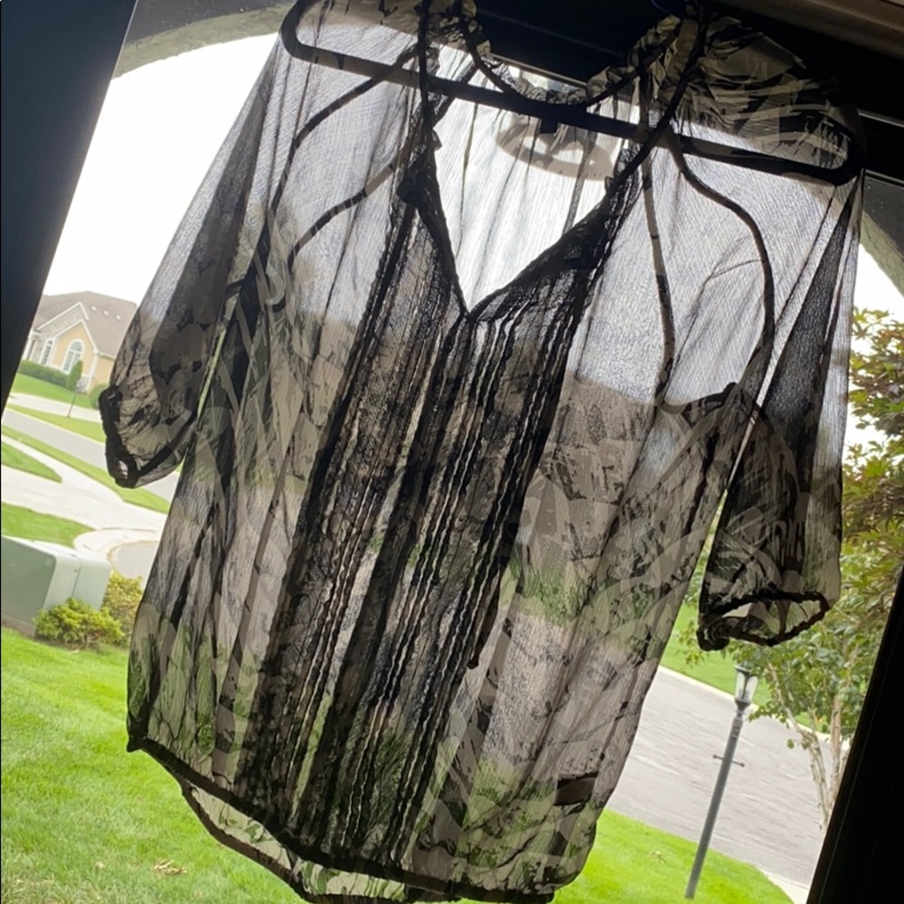 Sheer Express Black and Tan shirt